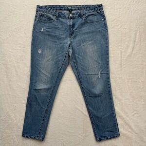 Gap Jeans Womens 12/31R Blue Sexy Boyfriend Fit Distressed Medium Indigo